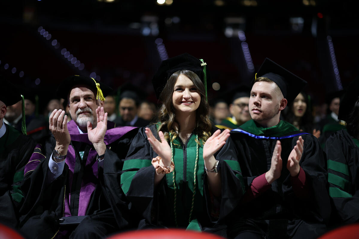 The Kirk Kerkorian School of Medicine at UNLV Class of 2024 celebrating their commencement and academic hooding ceremony.